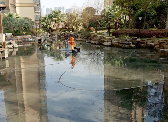 蓟州景观池淤泥清理
